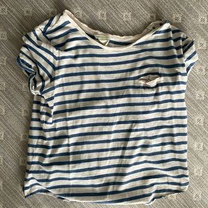 Blue and White Striped T-Shirt